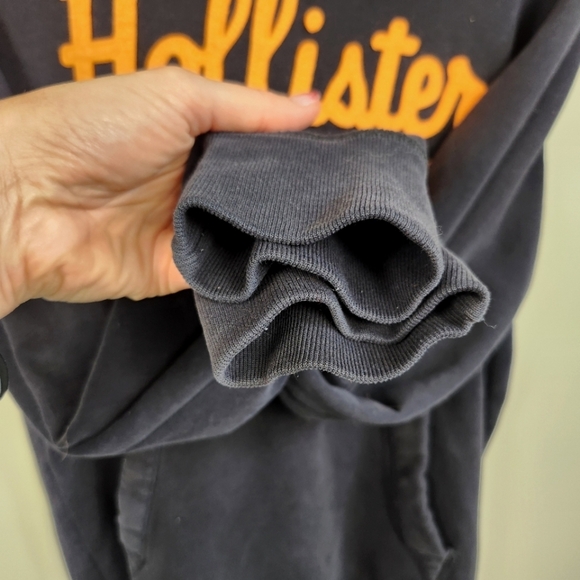 Hollister Y2K 2000s Blue Hoodie Hooded Sweatshirt Size S Puff Letter Spellout - Picture 11 of 14